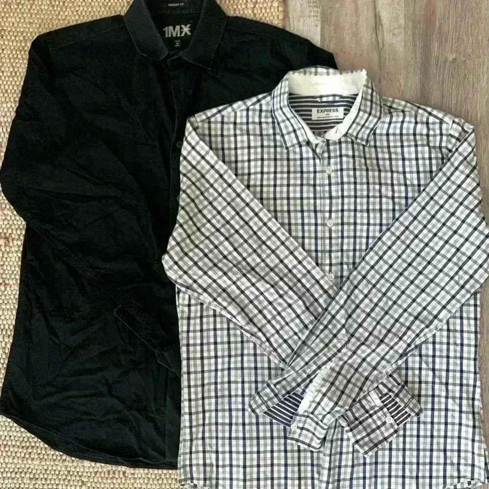 2 Express men’s button down shirts